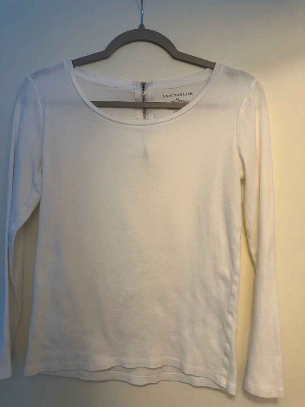 Ann Taylor Long Sleeve White Tee